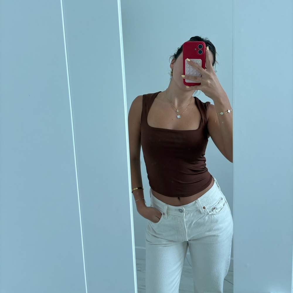 Brown Sleeveless Women's Top